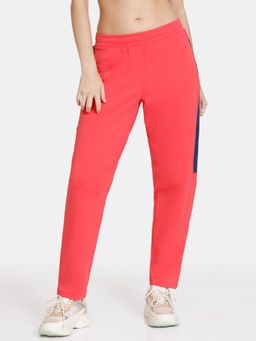 Zivame - Zelocity Mid Rise Relaxed Pants - Hibiscus - Coral