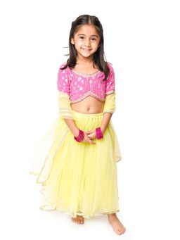 Tiny Pants - Lemon Tulle Lehenga with Pink Jacquard Georgette Choli (Set of 3) (0-6 Months)