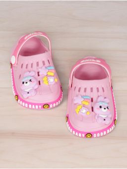 Lil Lollipop - Unisex Bunny Applique Anti-Slip Clogs - Deep Pink
