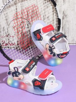 KATS - Kids Led Light Printed Metal Finish Infant Sandals - Navy Blue