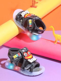 KATS - Kids Led Light Printed Metal Finish Infant Sandals - Grey