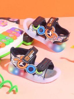 KATS - Kids Led Light Printed Metal Finish Infant Sandals - Navy Blue