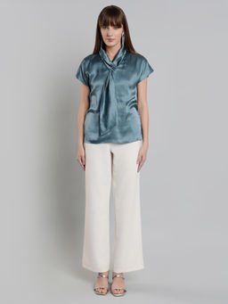 MISH - LUXE By MISH Blue Regular Fit with Half Sleeves Top