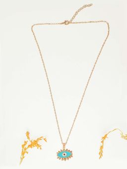 VIRAASI - Blue Evil Eye Chain Necklace