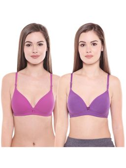 Bodycare - Pack Of 2 Lightly Padded T-Shirt Bra - Multi-color (30B)