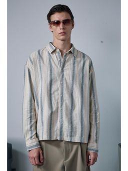 Bonkers Corner - Beige Striped Full Sleeve Shirt