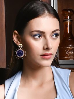 Odette - Women Blue Metal Earrings