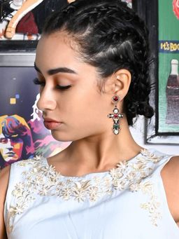 Odette - Women Silver Metal Drop Earrings