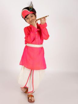 Vastramay - Boys Pink Kurta and Dhoti Pant (Set of 5)