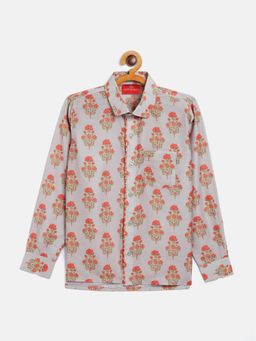 Vastramay - Boys Base Grey Ethnic Shirt