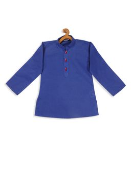 Vastramay - Infant Boys Blue Cotton Blend Kurta