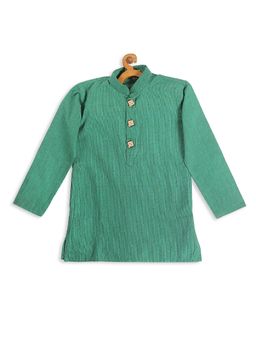 Vastramay - Infant Boys Green Pure Cotton Kurta