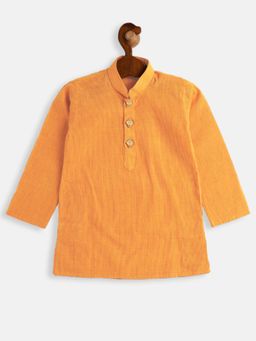 Vastramay - Infant Boys Mustard Pure Cotton Kurta