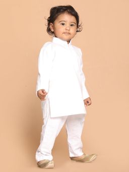 Vastramay - Infant Boys White Pure Cotton Kurta and Pyjama
