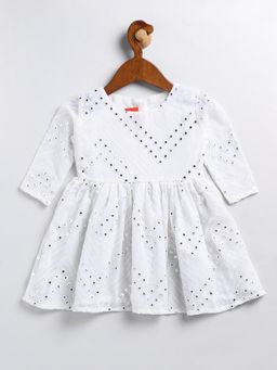 Vastramay - Girls White Ethnic Dress