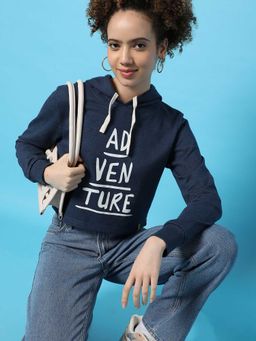 Campus Sutra - Womens Blue Printed Sweatshirt