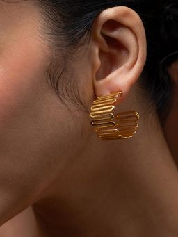 Ethnic Andaz - Golden Spiral Meadow Earrings