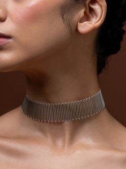 Ethnic Andaz - Silver Spiral Meadow Choker