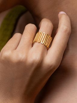 Ethnic Andaz - Golden Spiral Meadow Ring