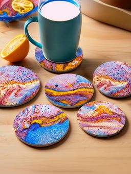 UMAI - Multi-Color Chg001-Mul Coaster (Pack of 6)