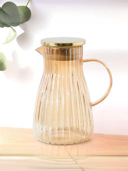 Kuber Industries - UMAI Color Spray Glass Pitcher with Golden Lid - St10184