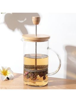 Kuber Industries - Premium Glass Jug with Bamboo Lid - 1L