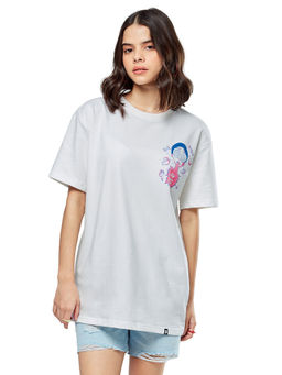 The Souled Store - White Rick and Morty Aw Geez Boyfriend T-Shirt