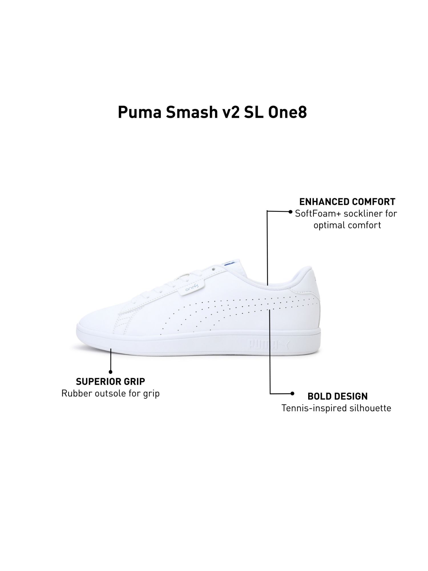 Buy Puma White PUMA Smash V2 SL one8 