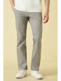 Allen Solly - Men Grey Textured Casual Trousers