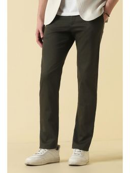 Allen Solly - Men Dark Olive Solid Casual Trousers