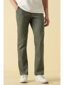 Allen Solly - Men Olive Textured Casual Trousers