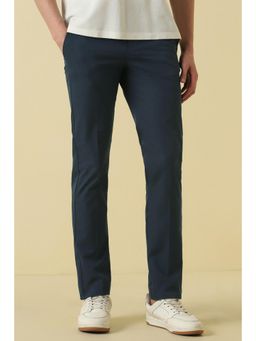 Allen Solly - Men Navy Blue Solid Casual Trousers