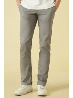 Allen Solly - Men Grey Textured Casual Trousers