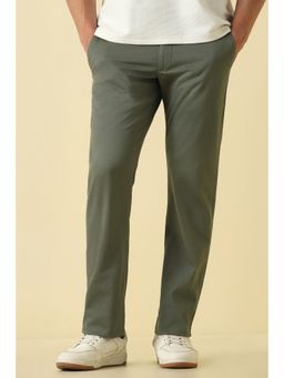 Allen Solly - Men Olive Textured Casual Trousers
