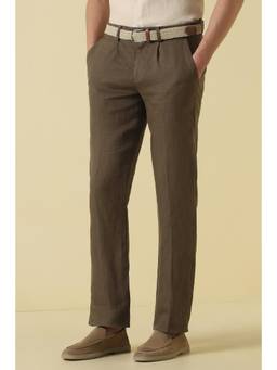 Allen Solly - Men Brown Solid Casual Trousers