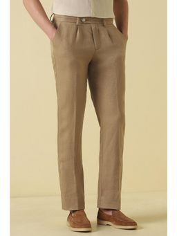 Allen Solly - Men Beige Solid Casual Trousers