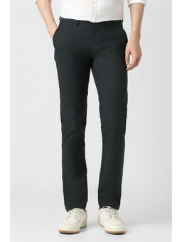 Peter England - Men Black Solid Casual Trousers