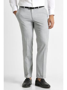 Van Heusen - Men Grey Textured Trousers