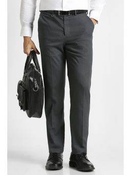 Van Heusen - Men Grey Solid Trousers