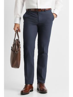 Van Heusen - Men Navy Blue Solid Trousers