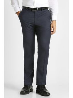 Van Heusen - Men Navy Blue Solid Trousers