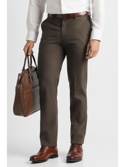 Van Heusen - Men Brown Textured Trousers