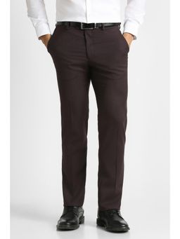 Van Heusen - Men Brown Textured Trousers