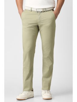 Van Heusen - Men Light Green Solid Trousers