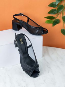 Inc.5 - Womens Black Party Wear Transparent Round Toe Heels