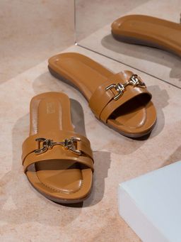 Inc.5 - Womens Brown Solid Round Toe Casual Flat Slip-On