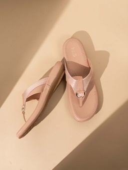 Inc.5 - Womens Peach Solid Round Toe Casual Slip-On Sandals