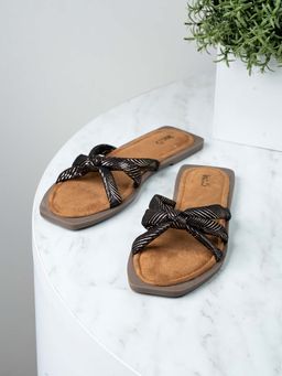 Inc.5 - Womens Golden Printed Square Toe Casual Flats