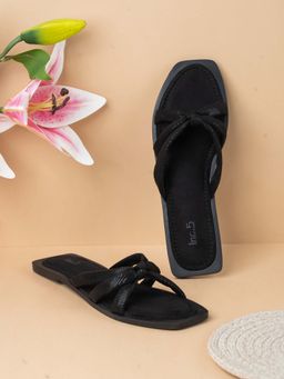 Inc.5 - Womens Black Printed Square Toe Casual Flats