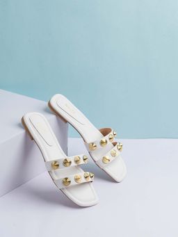 Inc.5 - Womens White Solid Square Toe Casual Flats